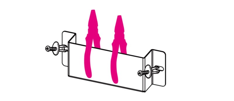 BETA - Supporti portapinze in lamiera, supporti a tasca 2 pos. pinze st/2p, ideali per organizzare pinze. 088880422
