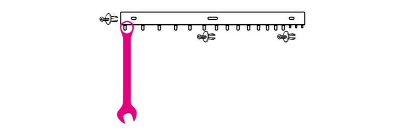 BETA - Supporti per 17 chiavi combinate, in lamiera SUPPORTI CH.COMBINATE 17 POS. S42-142/17.