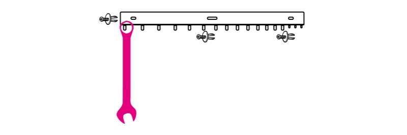 BETA - Supporti per 17 chiavi combinate, in lamiera SUPPORTI CH.COMBINATE 17 POS. S42-142/17.