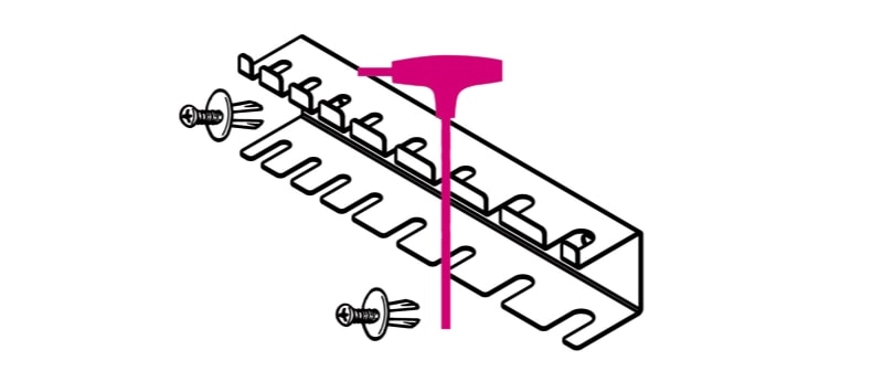BETA - Supporti per 8 chiavi maschio esagonali con impugnatura, in lamiera SUPPORTI CH.ESAG.IMP. 8 96T/97TTX S96T/8.
