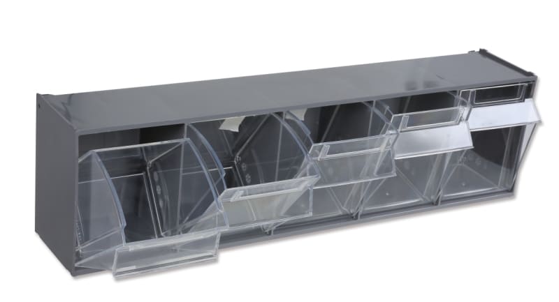 BETA - Portaminuterie a 5 vaschette in materiale plastico con supporto, portaminuterie 5 cassetti con supporto.