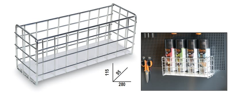 BETA - Cestino portaflaconi da parete 280x115x95.