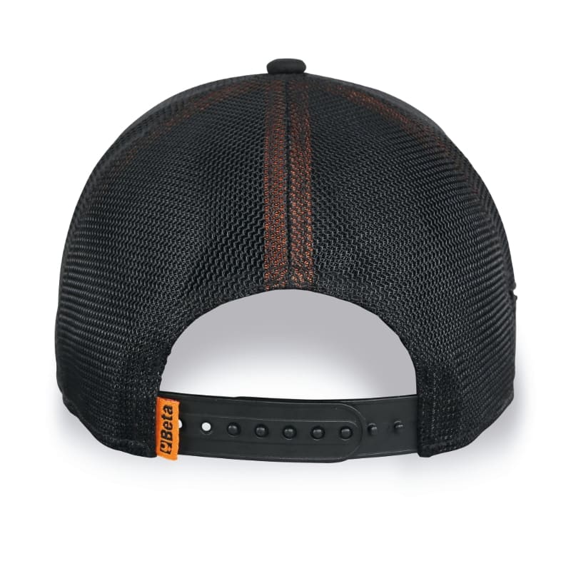 BETA - Cappellino Beta trucker nero con visiera curva logo ricamato.