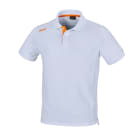 BETA - Polo 2 bottoni in cotone jersey 200 g bianca/arancio taglia XL.