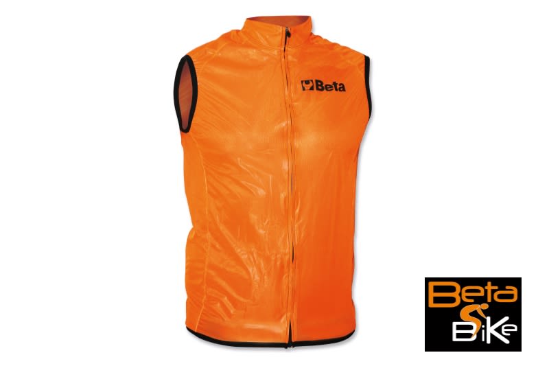 BETA - Gilet antivento in tessuto accoppiato traspirante, zip lunga con tasca bike XXL.