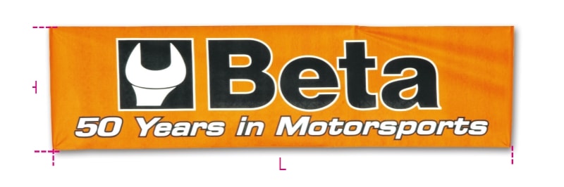 BETA - Striscione monofacciale in TNT, modulo da 3x0,8 m o multipli logo beta moduli 3mt.