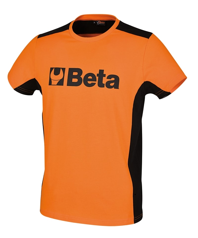 BETA - T-shirt Beta-March 100% cotone 200 g Logo Beta arancio/nera XL.