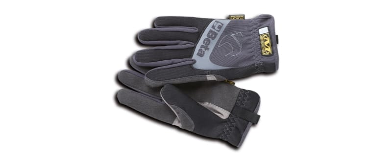 BETA - Guanto da lavoro con polsino elastico elasticizzato, pollice e indice rinforzati in pelle sintetica per touchscreen GUANTI WORK BLACK BETA B-M.