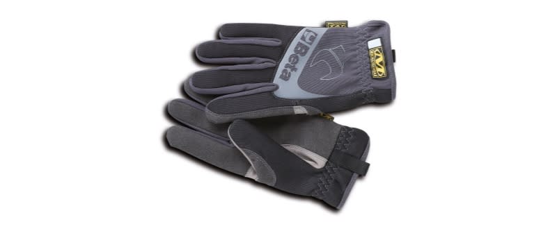BETA - Guanto da lavoro con polsino elasticizzato, pollice e indice rinforzati, in pelle sintetica per dispositivi touchscreen, guanti work black beta b-xl.