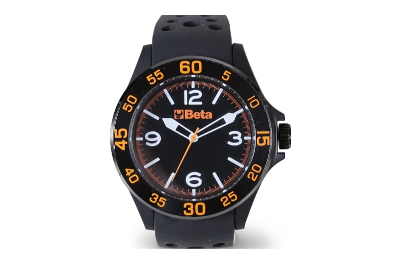 BETA - Orologio analogico, cassa in plastica soft touch con ghiera in metallo, water resistant 3ATM, cinturino in silicone. Orologi analogici water resist. W.