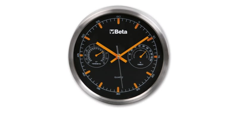 BETA - Orologio da parete con termometro, igrometro e contagiri, diametro 26 cm.