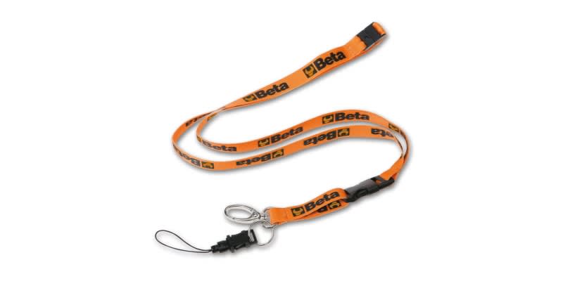 BETA - Portabadge in poliestere con moschettone in metallo e filo portatelefono PORTA BADGE.