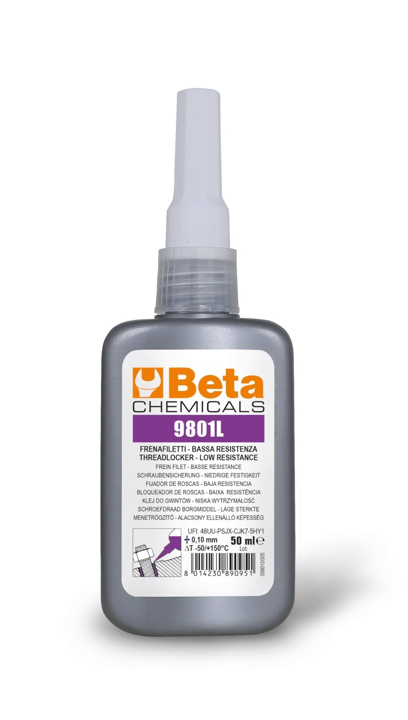 BETA - Frenafiletti bassa resistenza flacone da 50ml, ideale per applicazioni che richiedono una tenuta leggera.