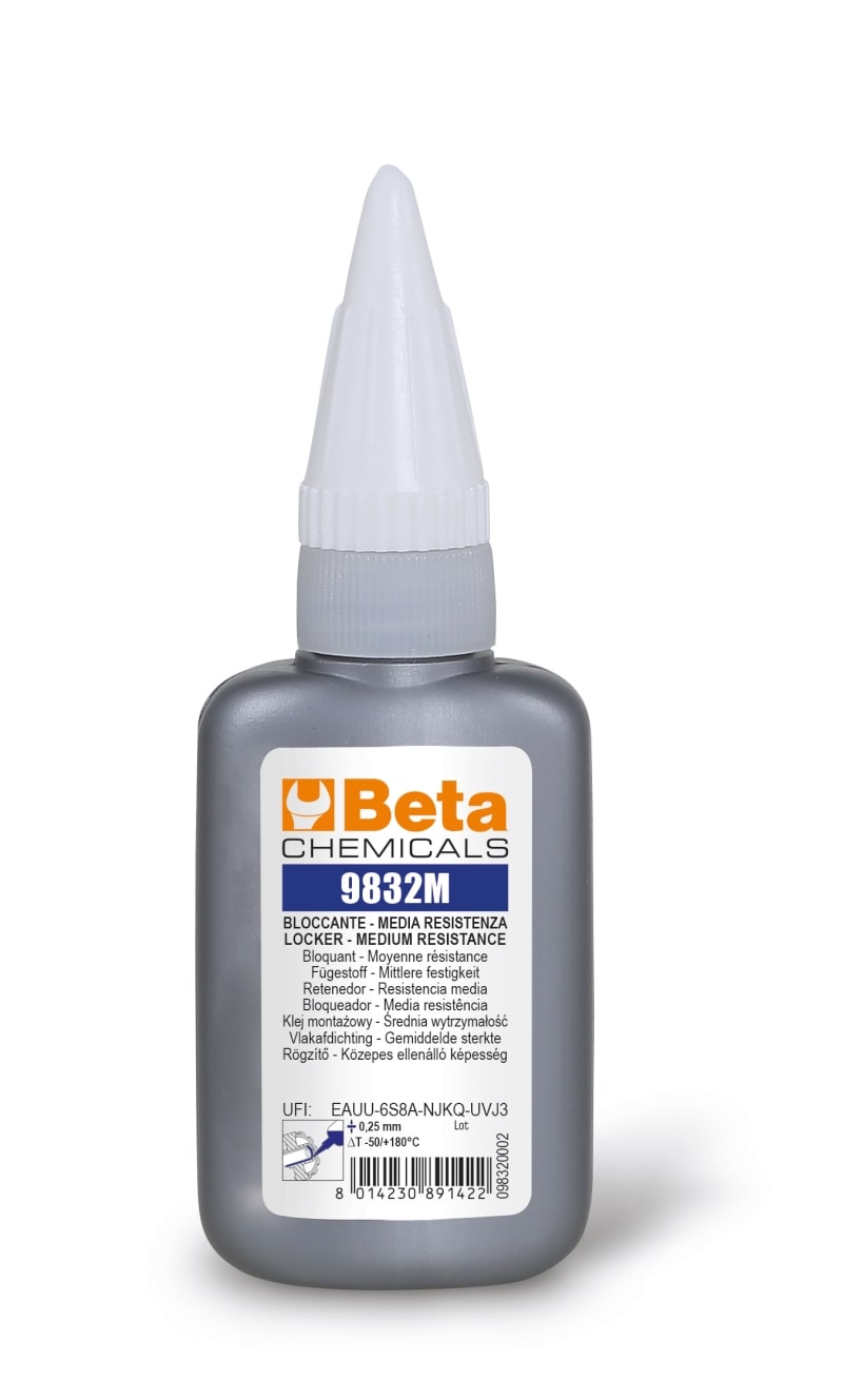 BETA - Bloccante media resistenza, flaconi blocco medium strength 50ml(1-2), ideale per fissaggi sicuri. 098320005