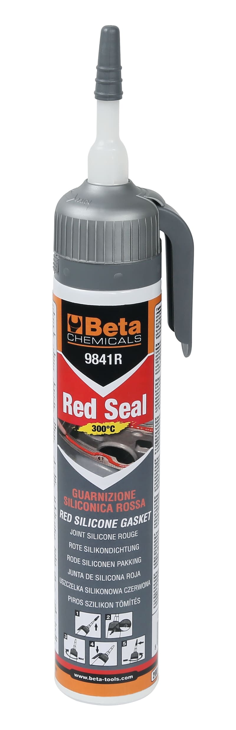 BETA - Sigillante siliconico rosso a reticolazione acetica 200ml.