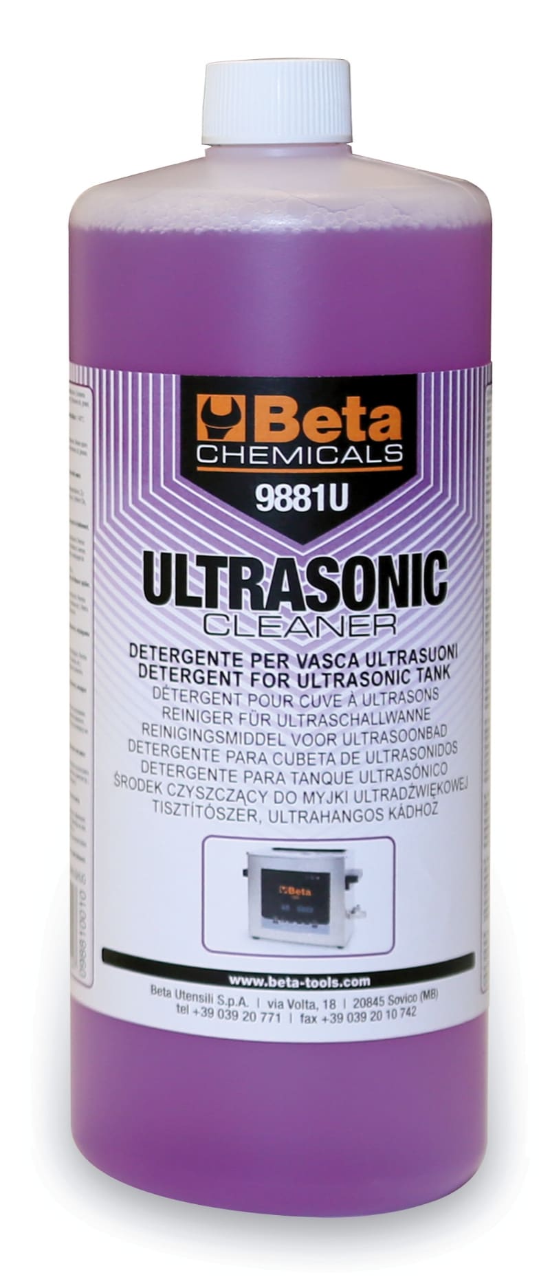 BETA - Detergente industriale alcalino per vasca ultrasuoni FLAC. DETERGEN. LIQUID. ULTRASUONI 1LT (1-2).