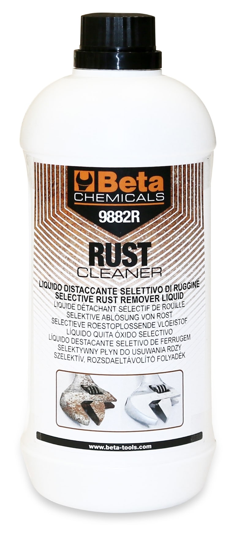 BETA - Liquido distaccante selettivo di ruggine, flacone detergente rimozione ruggine 1 litro.