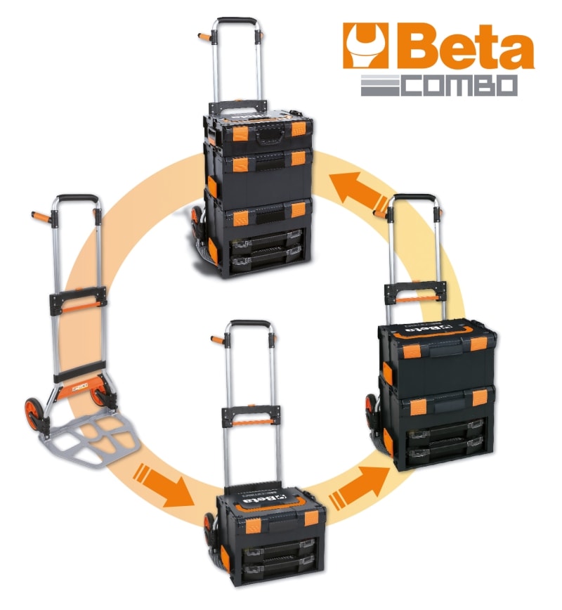 BETA - Carrello pieghevole combo, ideale per trasportare carichi pesanti con facilità. I carrelli pieghevoli sono pratici, compatti e robusti, perfetti per ogni esigenza di trasporto.