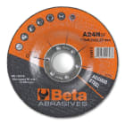 BETA - Dischi abrasivi da sbavo per acciaio, esecuzione a centro depresso, da utilizzare con smerigliatrici portatili angolari. Dischi sbavo acciaio 125x6,5 D22,23 DS A.