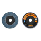 BETA - Dischi lamellari con tela abrasiva allo zirconio, supporto in plastica e lamella doppia, D115 GR80.