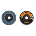 BETA - Dischi lamellari con tela abrasiva allo zirconio supporto in plastica e lamella doppia bi-lam zirc. sp/pl d125 gr80 ls.