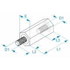 BM - DISTANZIALE IN POLIESTERE H70MM M6 QSCP070M6