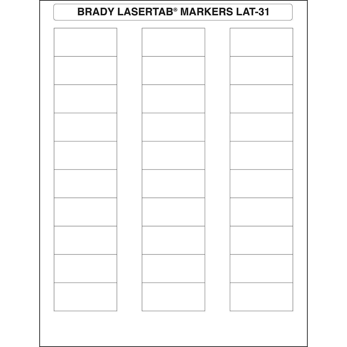BRADY - Lat-31-707-1 1020 Etichetta per stampa laser LaserTab.