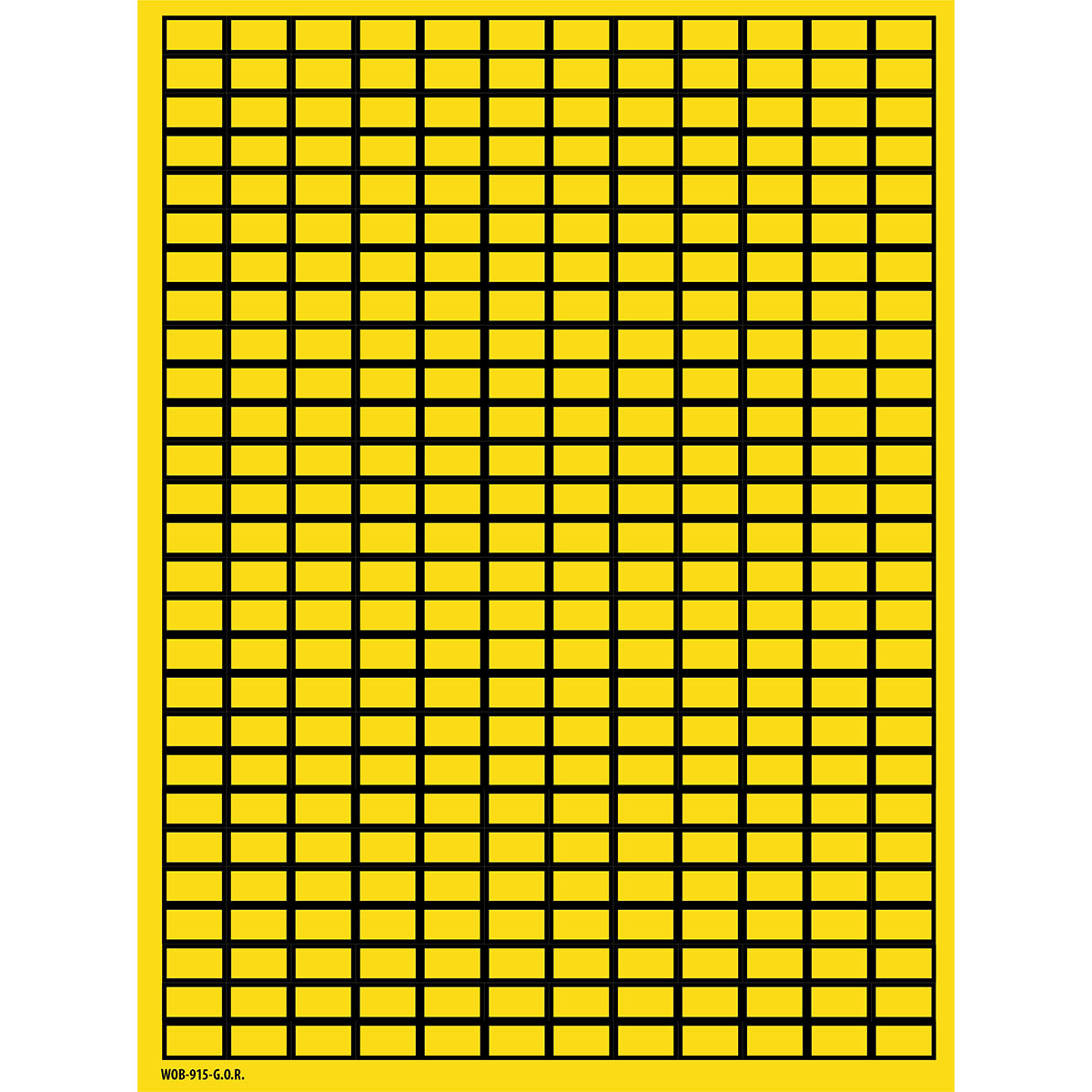 BRADY - WOB-915-G.O.R. - 8100 Etichetta scrivibile vuota in fogli giallo senza bordo.