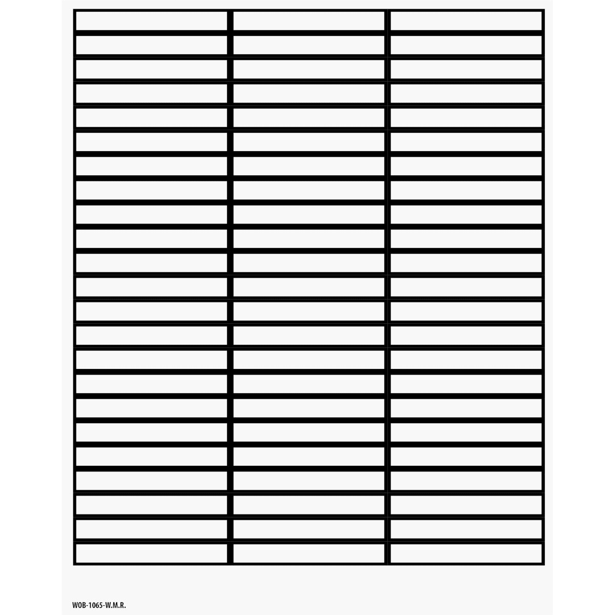 BRADY - WOB-1065-W.M.R. - 1725 Etichetta scrivibile vuota in fogli bianco con bordo.