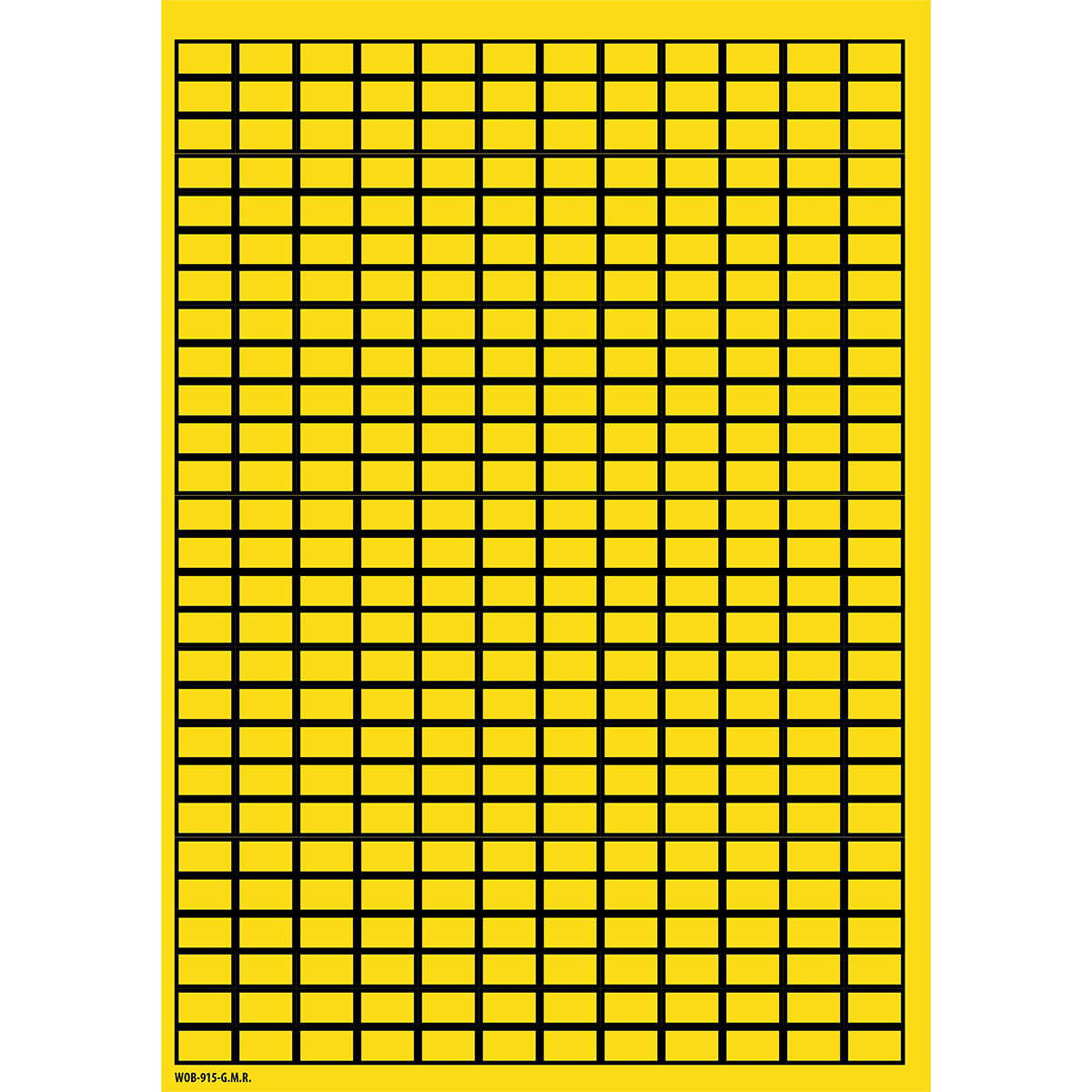 BRADY - WOB-915-G.M.R. - 8100 Etichetta scrivibile vuota in fogli giallo con bordo.