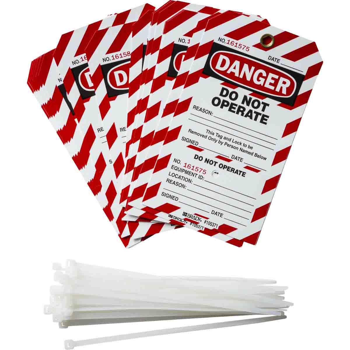 BRADY - Cartellini perforati in due parti - 25 T.