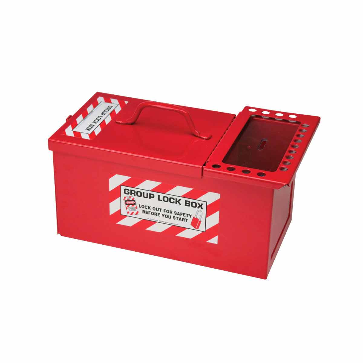 BRADY - Metal storage lock box small red - 1 pez combo per lucchetti/lockout di gruppo.