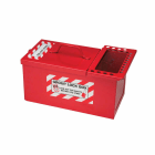 BRADY - Metal storage lock box small red - 1 pez combo per lucchetti/lockout di gruppo.