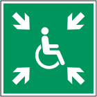 BRADY - Segnale di emergenza ISO 7010 per rifugio temporaneo.