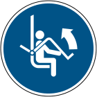 BRADY - M034 NT ALU DIA150 1 B 1 SEGNALE Aprire la sbarra di sicurezza della seggioia ISO 7010.