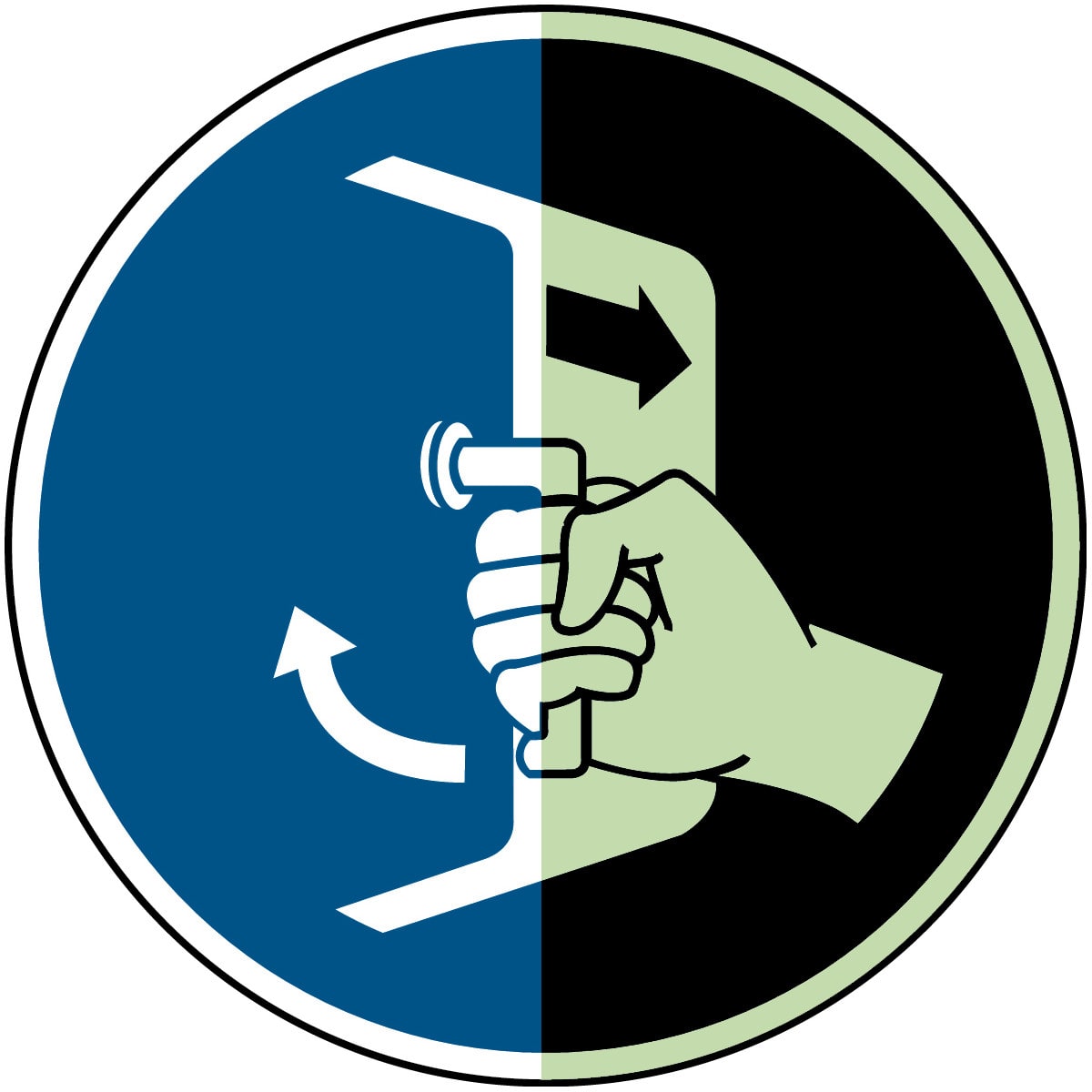 BRADY - Chiudere e assicurare i portelli durante il lancio in mare - ISO 7010 - 1 segnale di sicurezza a 100mm di diametro.