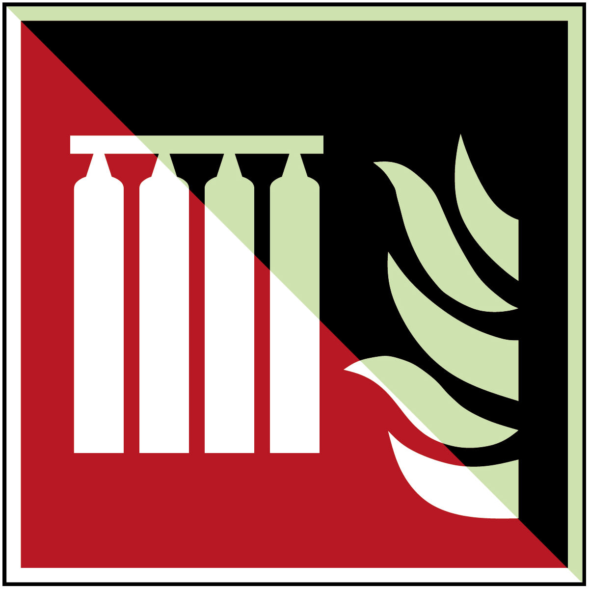 BRADY - Segnaletica - 1 segnale, batteria fissa bombole antincendio ISO 7010.