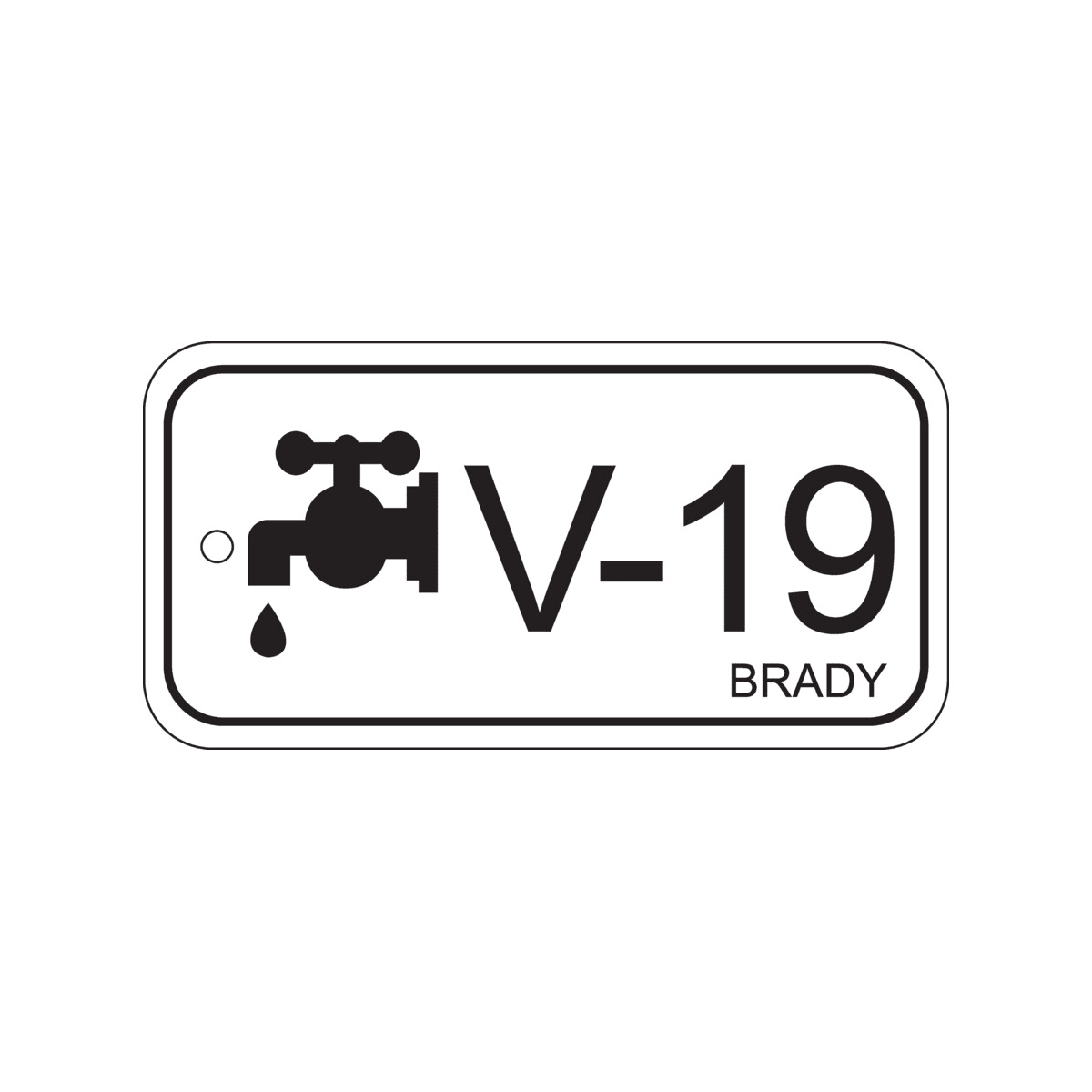 BRADY - Energy Tag V 19 75x38mm PP 25 Targhetta per fonti di energia valvole.