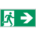 BRADY - Segnale di uscita di emergenza a destra ISO 7010 210x105mm.