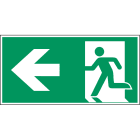 BRADY - Uscita di emergenza a sinistra - ISO 7010 - 1 SEGNAL - 400X200