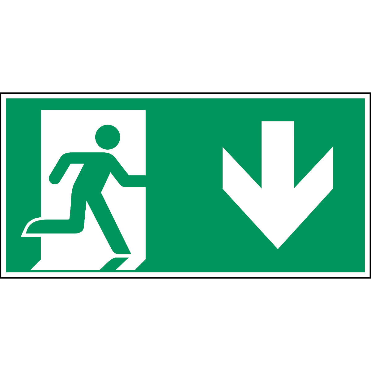 BRADY - Uscita di emergenza a destra - Segnaletica di sicurezza 400x200mm - 1 SEGNAL.