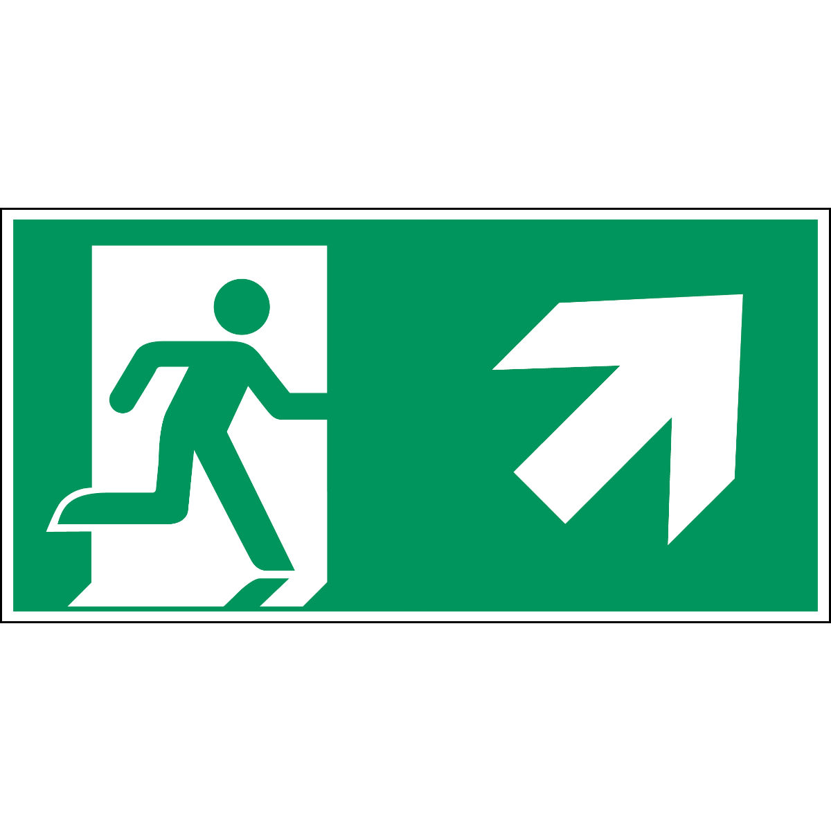 BRADY - E002 A45 NT-PP-297X148 1 SEGNALE Uscita di emergenza a destra ISO 7010.