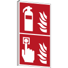 BRADY - Segnaletica - 1 segnale estintore e punto di chiamata allarme antincendio ISO 7010.