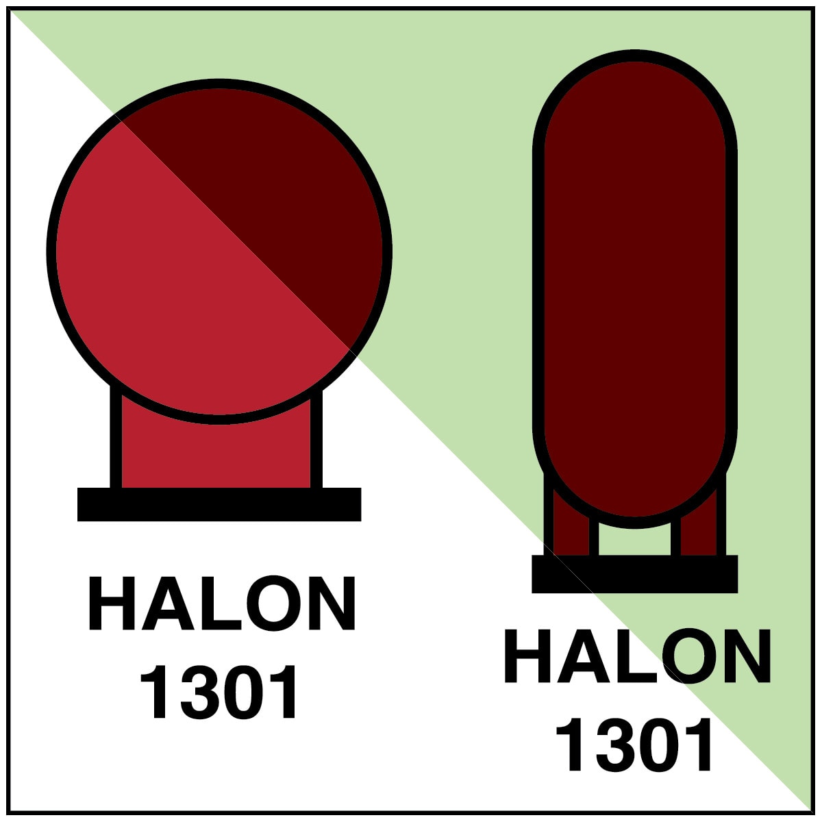 BRADY - Bombole halon 1301 in area protetta - OMI - F/IMO150-PP-PHOLUMC-150X150/1-B - 1 SEGN.