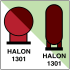 BRADY - Bombole halon 1301 in area protetta - OMI - F/IMO150-PP-PHOLUMC-150X150/1-B - 1 SEGN.
