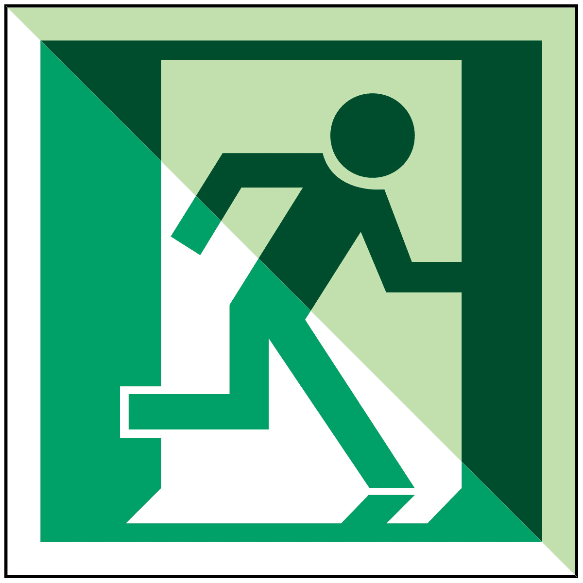 BRADY - Uscita di emergenza a destra - OMI325-SA-PHOLUMB-150X150/1-B - 1 SEGN.