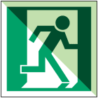 BRADY - Uscita di emergenza a destra - OMI325-SA-PHOLUMB-150X150/1-B - 1 SEGN.
