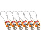 BRADY - COMPACT CABLE PADLOCK ORANGE 2 - 6 PEZZI