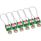 BRADY - Lucchetto - 6 pezzi di sicurezza compatti con cavo.