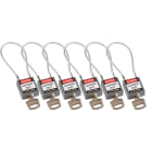 BRADY - Lucchetto - 6 pezzi di sicurezza compatti con cavo.